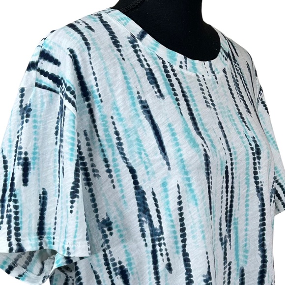 Athleta Organic Daily Relaxed Black Teal Short Sleeve T-Shirt Size L - Picture 6 of 9